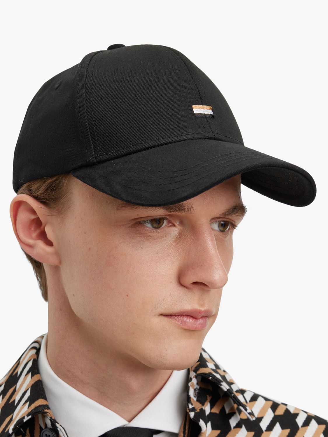 BOSS Zed Flag Embroidered Baseball Cotton Cap, Black