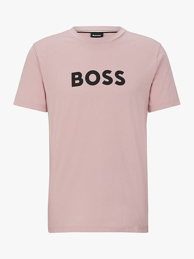 BOSS Business Logo Lounge T-Shirt, Pastel Pink at John Lewis & Partners