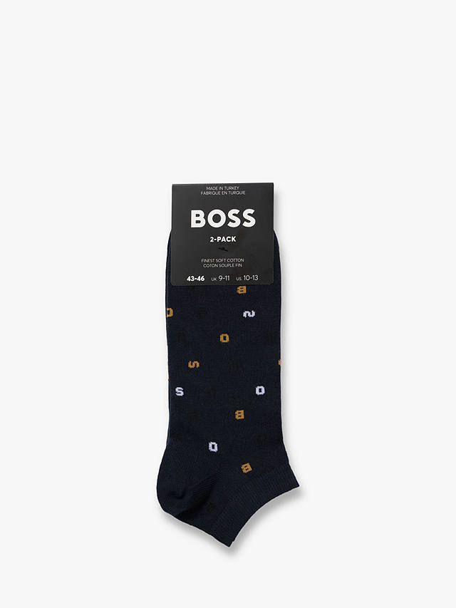 BOSS As Logo Trainer Socks, Dark Blue
