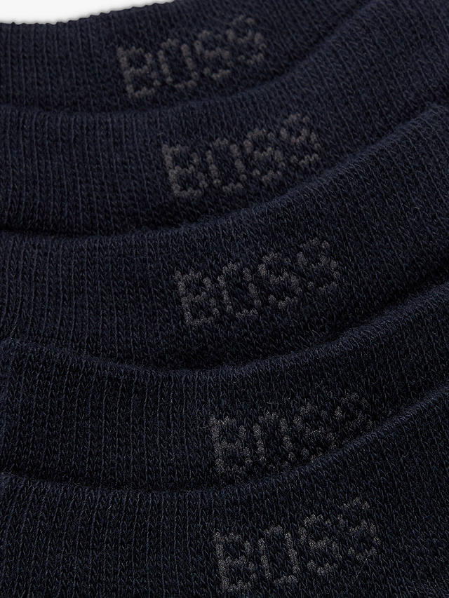 BOSS Logo Trainer Socks, Pack of 5, Dark Blue
