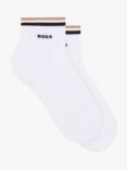 BOSS Stripe Logo Trainer Socks, White