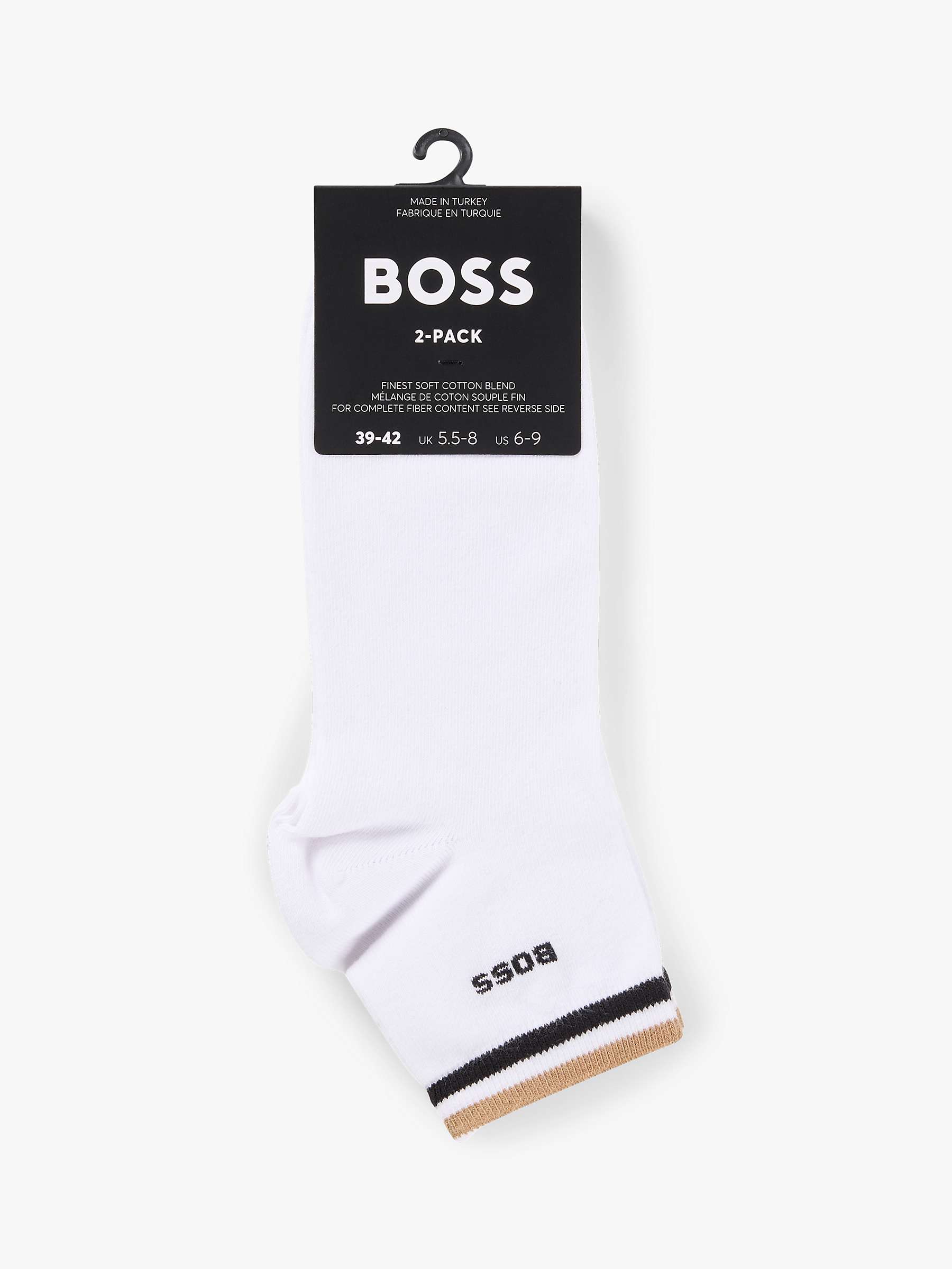 Buy BOSS Stripe Logo Trainer Socks Online at johnlewis.com