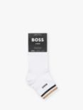 BOSS Stripe Logo Trainer Socks, White