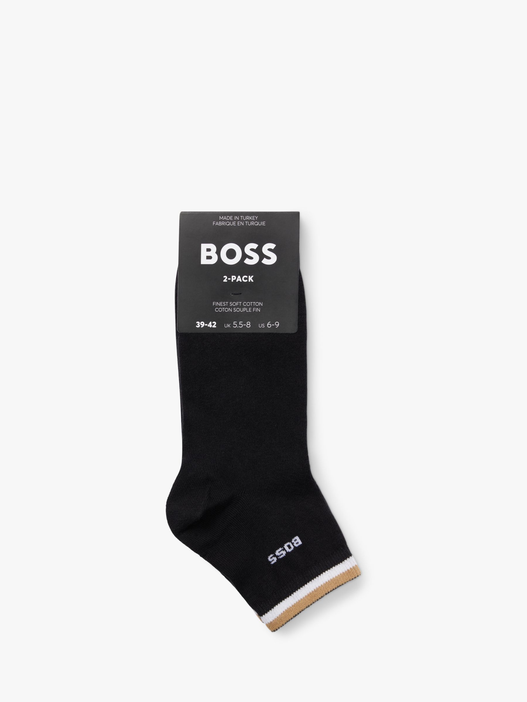 Buy BOSS Stripe Logo Trainer Socks Online at johnlewis.com