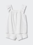 Mango Kids' Dot Print Pyjama Set, Natural White