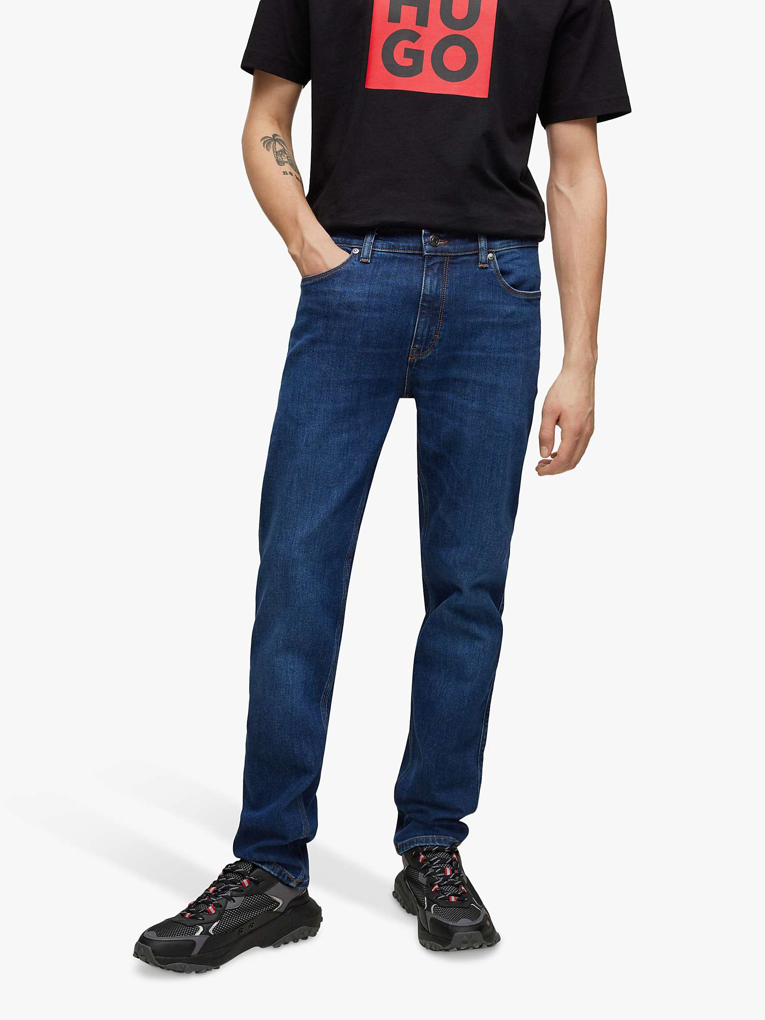 Buy HUGO Comfort Stretch Slim Jeans, Dark Blue Online at johnlewis.com