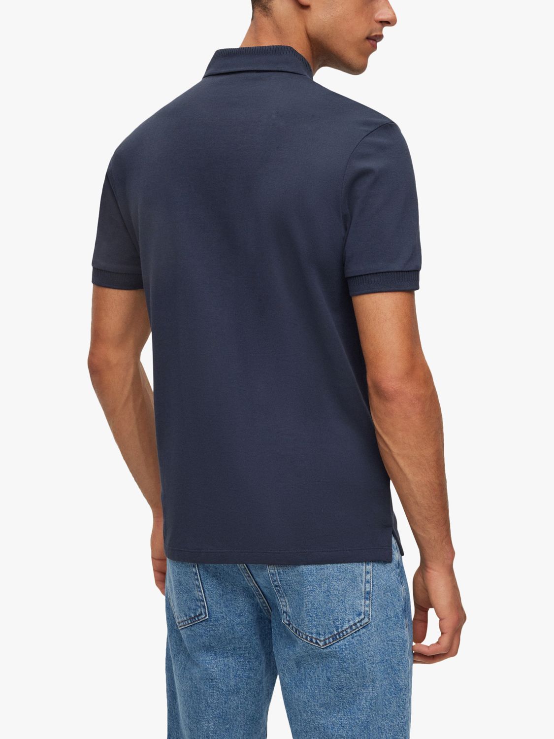 HUGO Dereso Cotton Polo Shirt, Navy at John Lewis & Partners