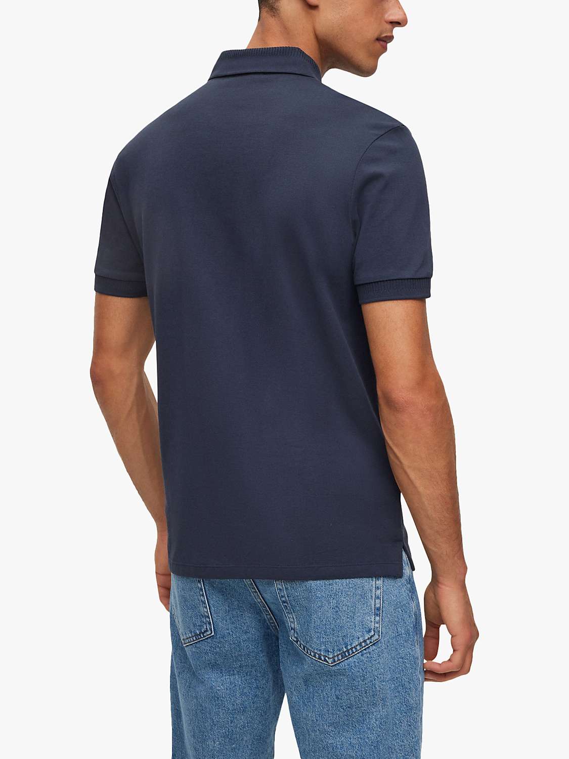 Buy HUGO Dereso Cotton Polo Shirt, Navy Online at johnlewis.com