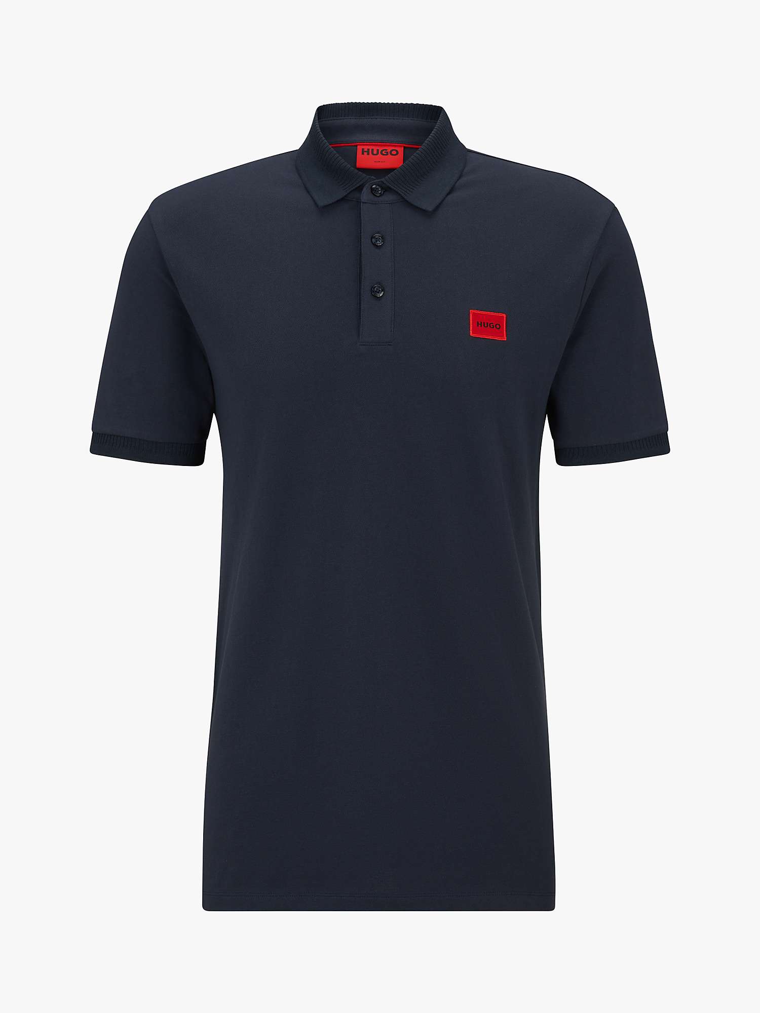 Buy HUGO Dereso Cotton Polo Shirt, Navy Online at johnlewis.com