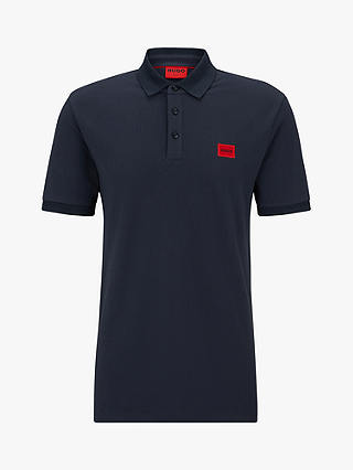 HUGO Dereso Cotton Polo Shirt, Navy