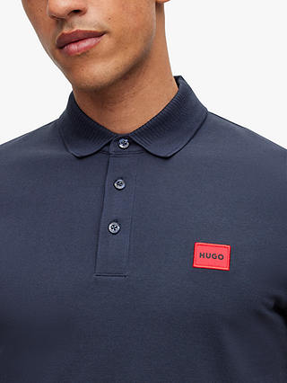 HUGO Dereso Cotton Polo Shirt, Navy