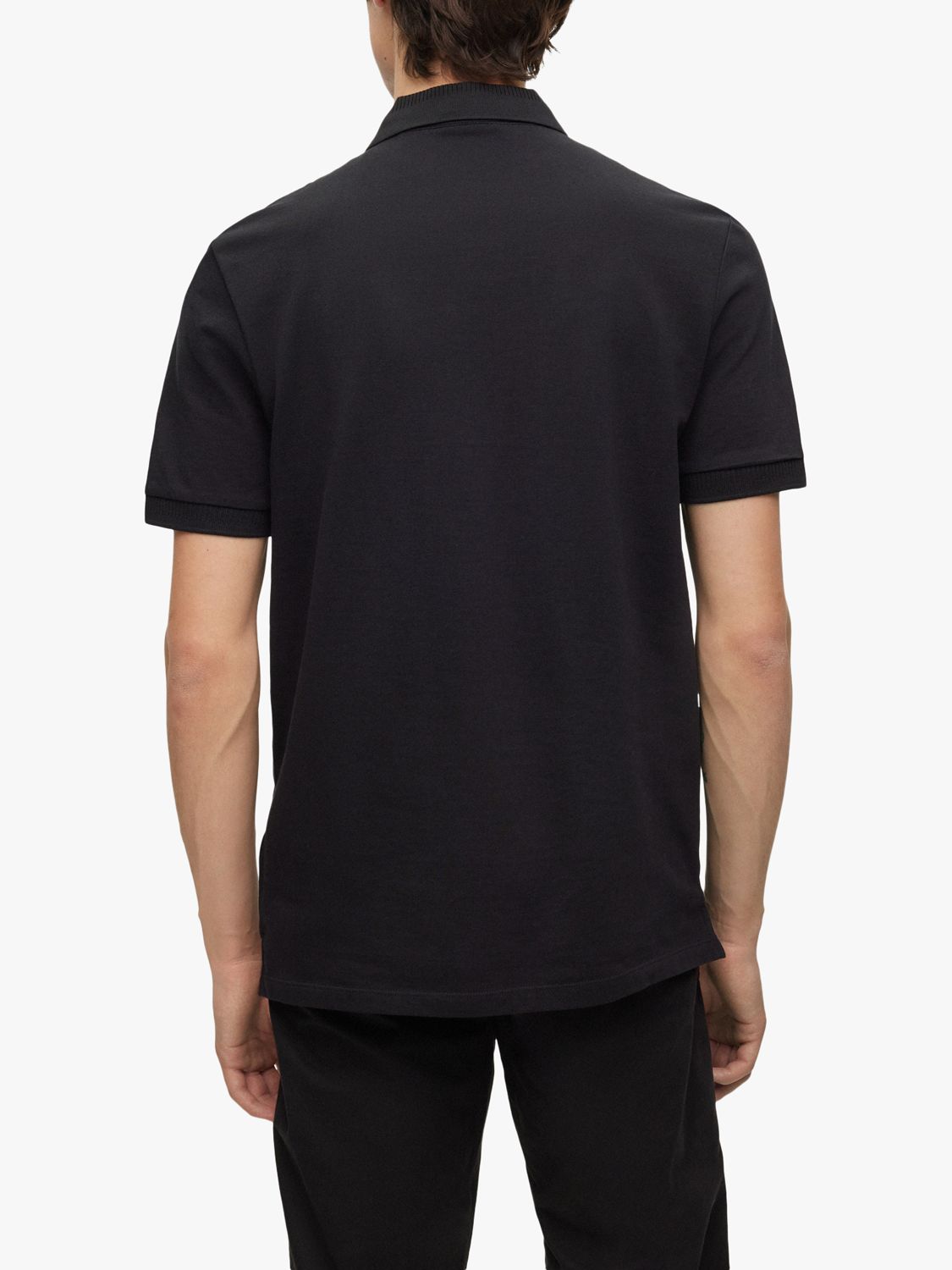 HUGO Dereso Slim Fit Polo Shirt, Black at John Lewis & Partners