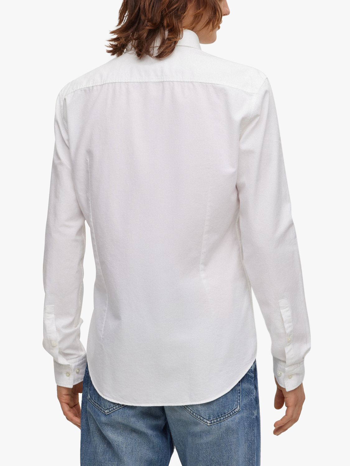 HUGO Evito Slim Fit Shirt, Open White at John Lewis & Partners