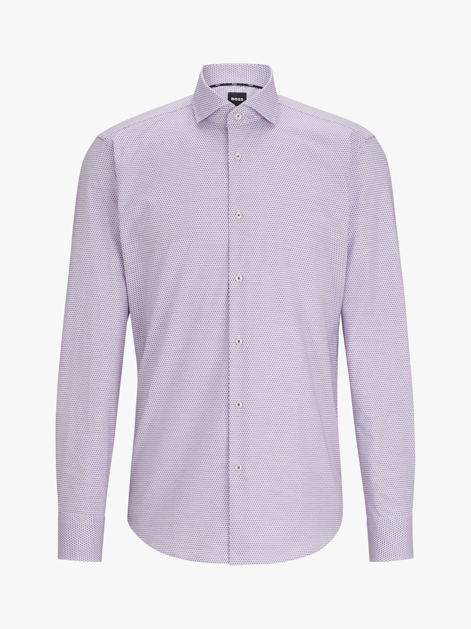 BOSS Joe Spread Regular Fit Spot Shirt, Bright Purple at John Lewis ...