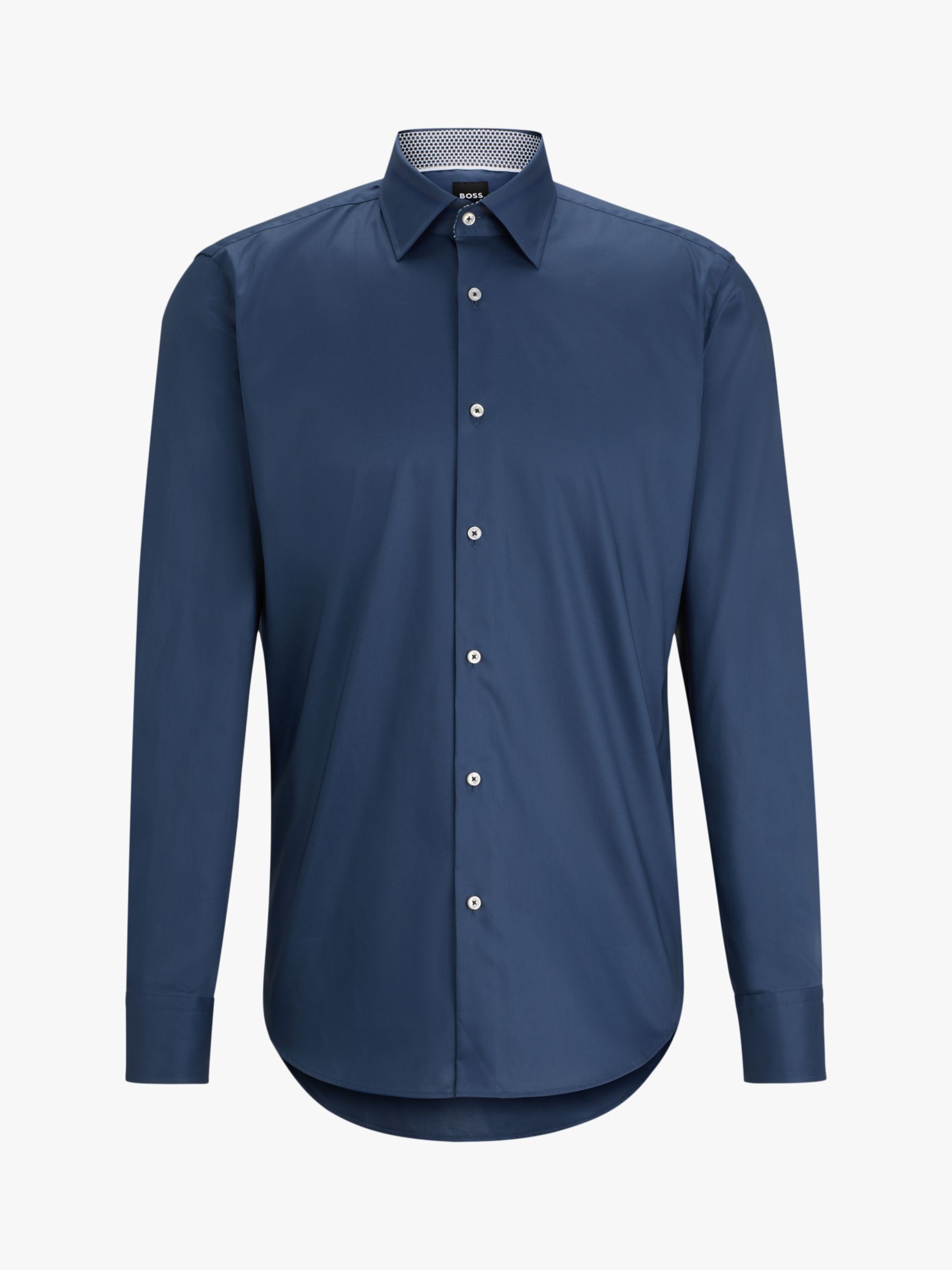 BOSS H-Joe Kent Plain Long Sleeve Shirt, Blue