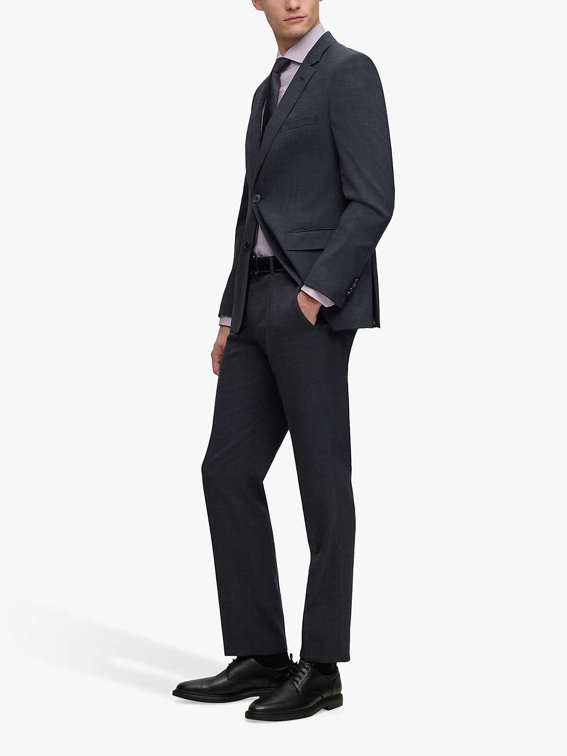 HUGO BOSS Jasper Wool Blend Suit Jacket, Open Grey at John Lewis & Partners