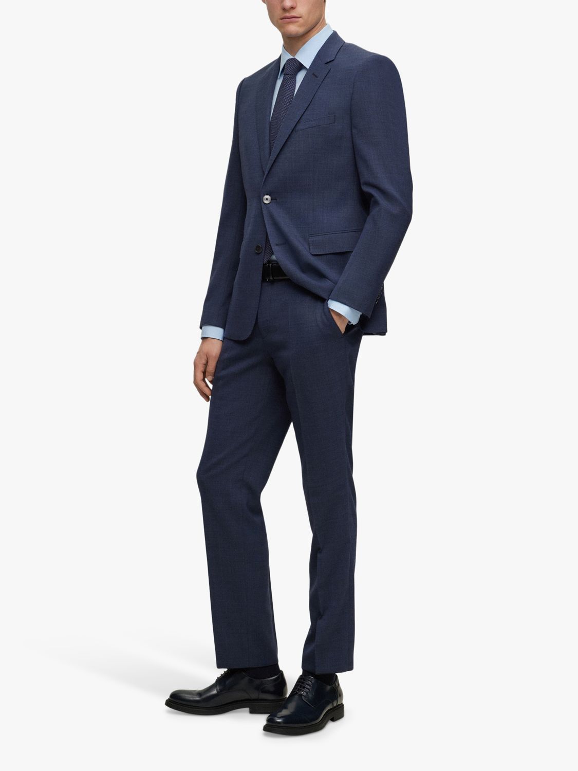 HUGO BOSS Jasper Wool Blend Suit Jacket, Open Blue at John Lewis & Partners