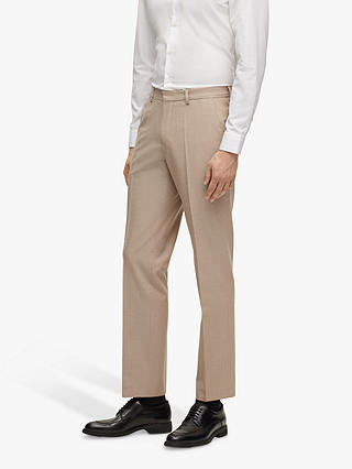 HUGO BOSS Leon Wool Blend Suit Trousers, Open White, 34R