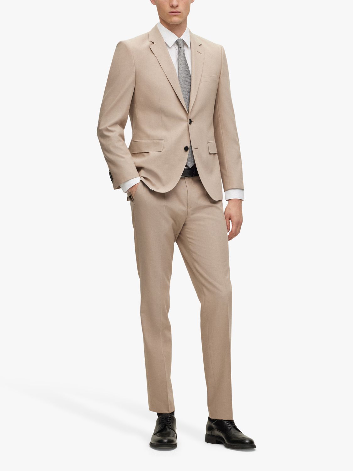 HUGO BOSS Leon Wool Blend Suit Trousers, Open White, 34R