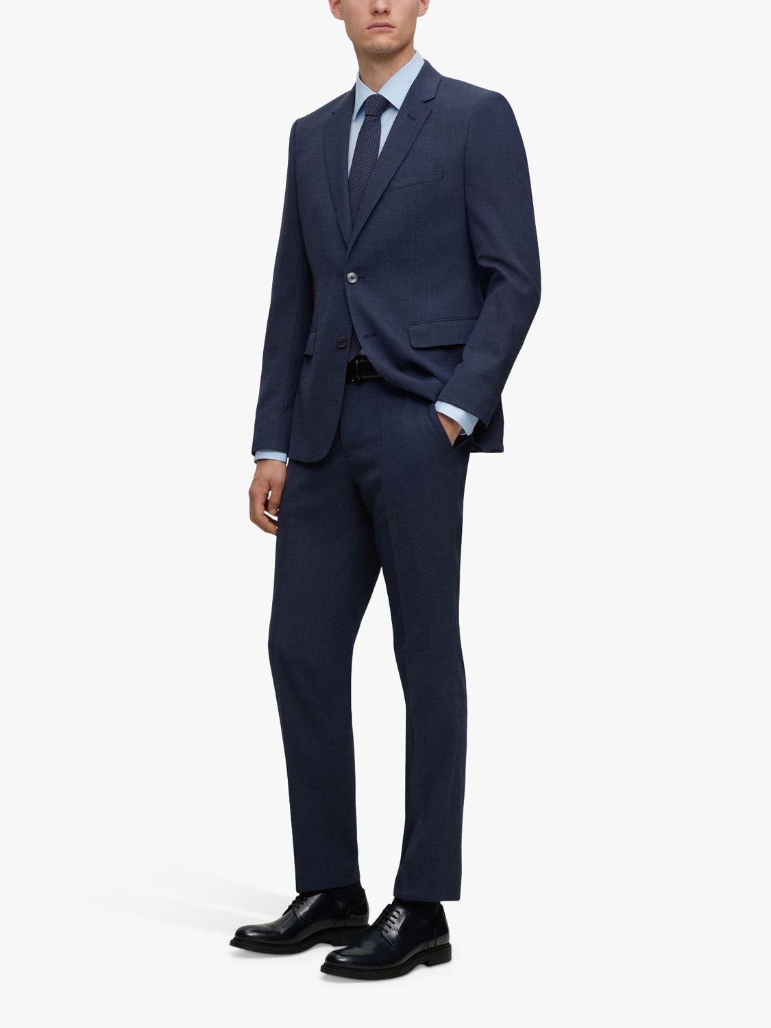 HUGO BOSS Leon Suit Trousers, Open Blue at John Lewis & Partners