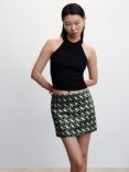 Mango Salome Printed Mini Skirt, Black