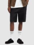 AllSaints Hanbury Linen Blend Straight Shorts, Jet Black, Jet Black