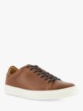 Dune Terrence Leather Lace Up Cup-Sole Trainers, Tan