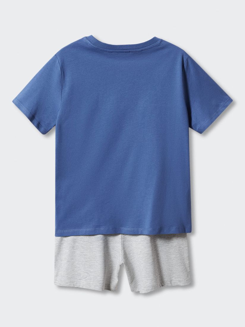 Mango Kids' Spiderman Shorts Pyjamas, Medium Blue, 11-12 years