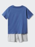 Mango Kids' Spiderman Shorts Pyjamas, Medium Blue