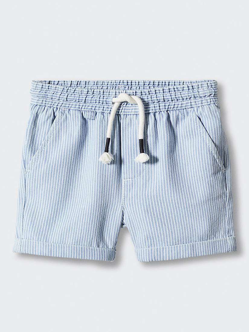 Buy Mango Kids' Tulum Striped Cotton Shorts, Blue/White Online at johnlewis.com