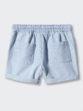 Mango Kids' Tulum Striped Cotton Shorts, Blue/White