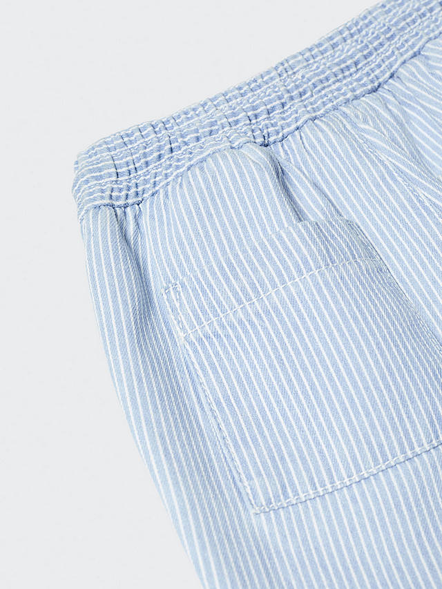 Mango Kids' Tulum Striped Cotton Shorts, Blue/White