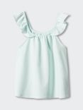 Mango Kids' Giselle Frill Shoulder Top, Pastel Blue