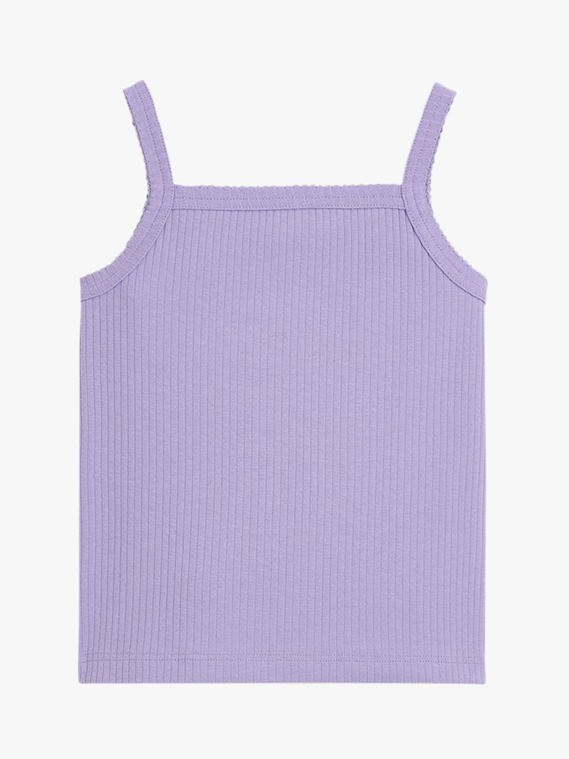 Whistles Kids' Strappy Ribbed Top, Purple, 3-4 years