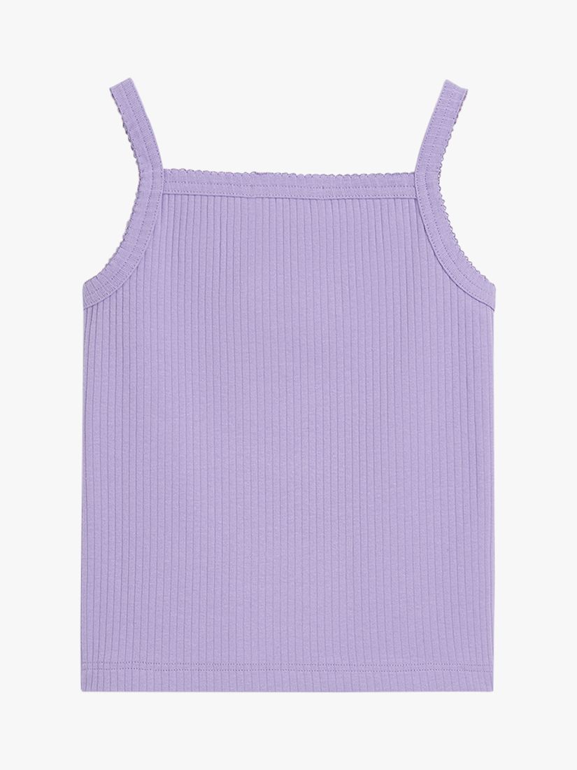 Whistles Kids' Strappy Ribbed Top, Purple, 3-4 years