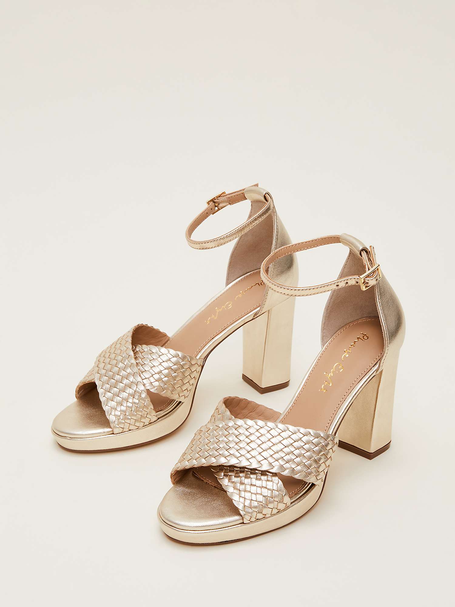 Buy Phase Eight Plaited Leather Strap Heeled Sandals Online at johnlewis.com