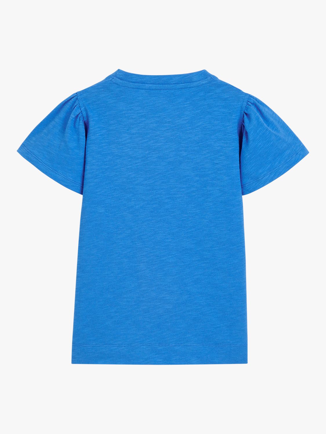 Whistles Kids' Frill Sleeve Plain Top, Blue, 3-4 years