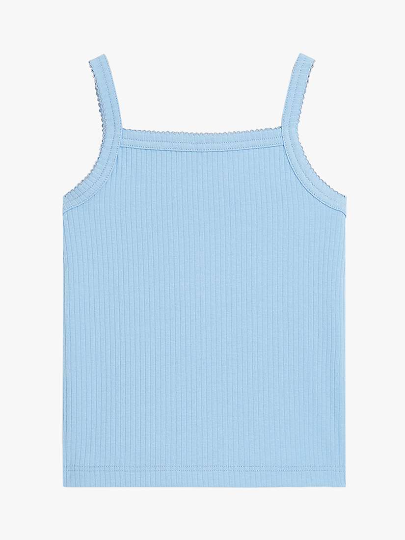 Buy Whistles Kids' Strappy Cotton Rib Top, Blue Online at johnlewis.com