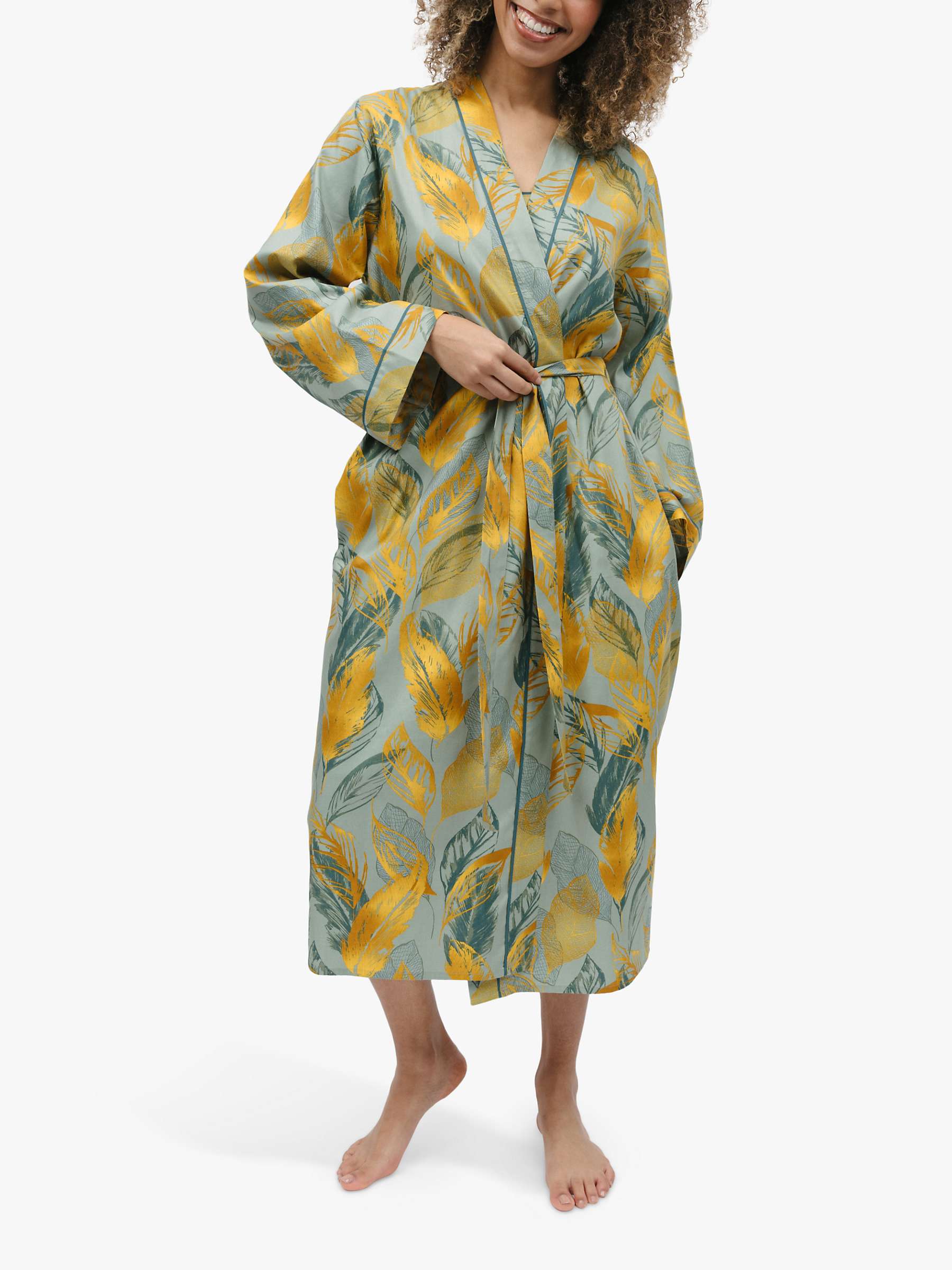 Buy Cyberjammies Hannah Leaf Dressing Gown, Green Online at johnlewis.com