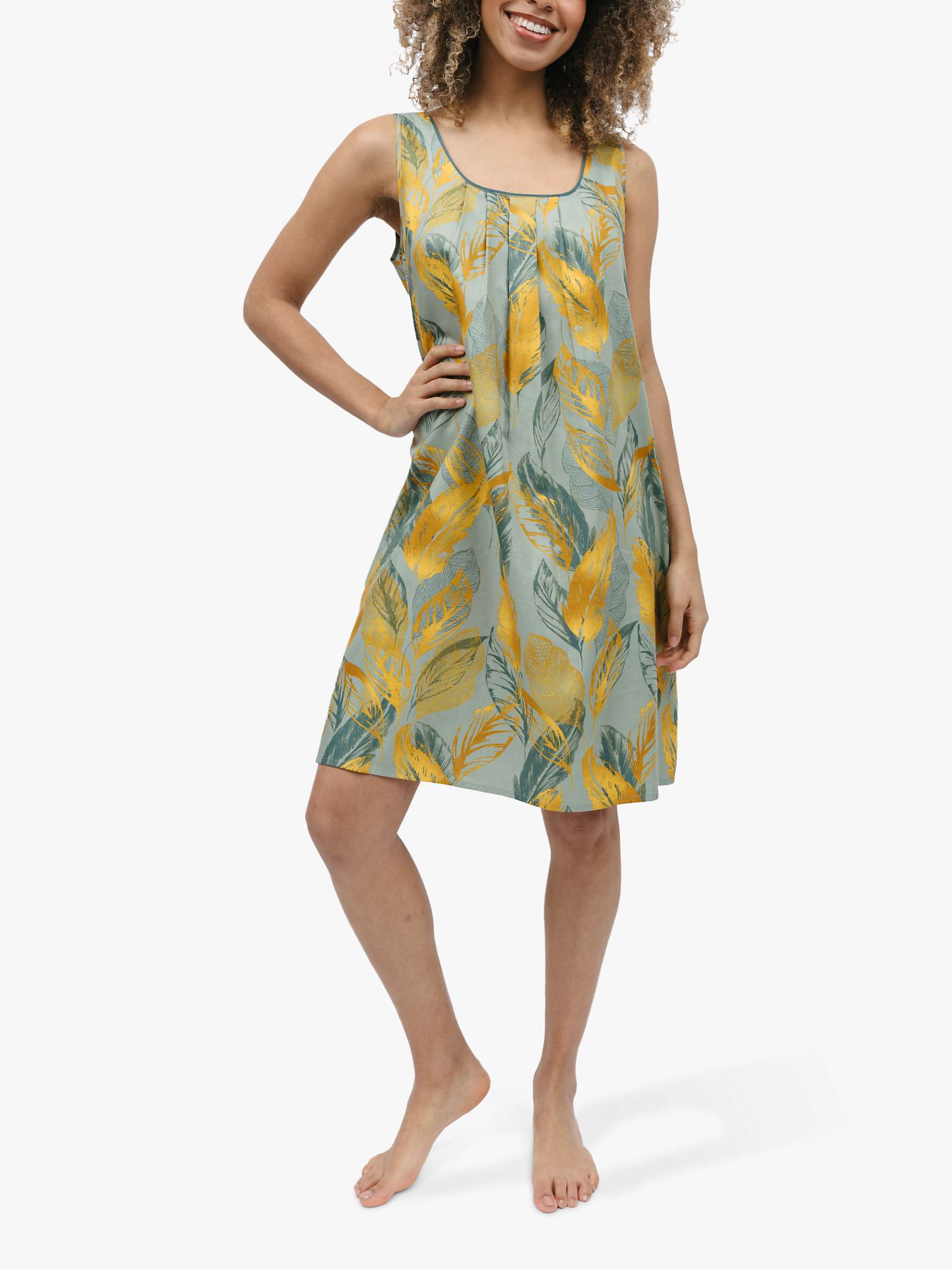 Buy Cyberjammies Hannah Leaf Sleeveless Nightdress, Green Online at johnlewis.com