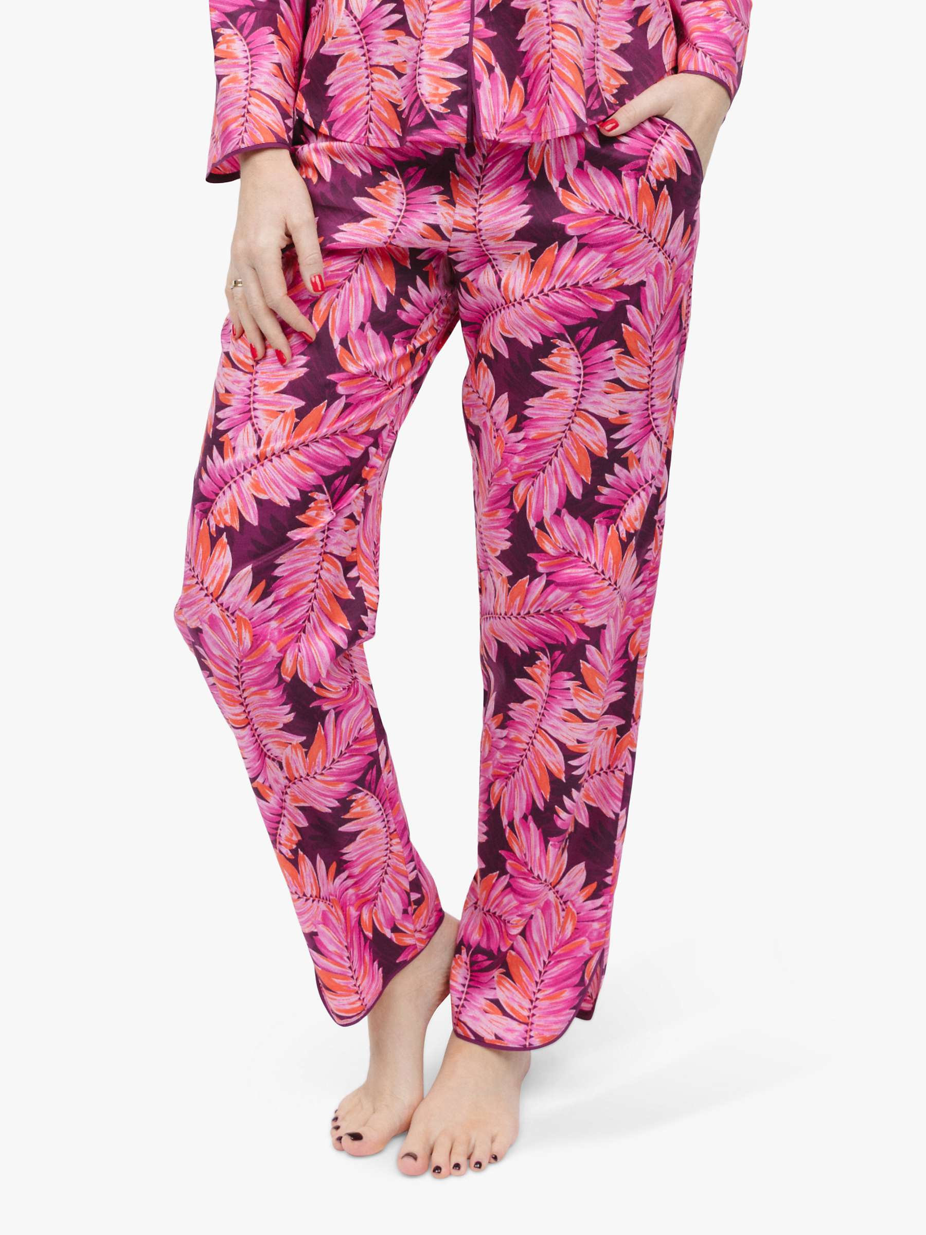 Buy Cyberjammies Carina Palm Leaf Print Pyjama Bottoms, Magenta Online at johnlewis.com