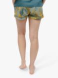 Cyberjammies Hannah Leaf Print Pyjama Shorts, Green