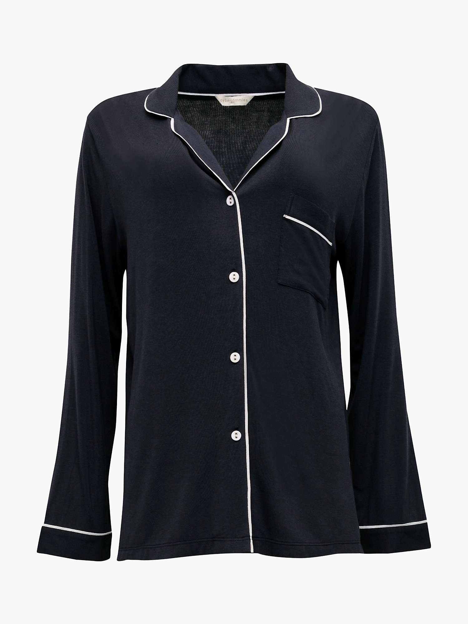Buy Cyberjammies Nicole Long Sleeve Pyjama Top, Charcoal Online at johnlewis.com
