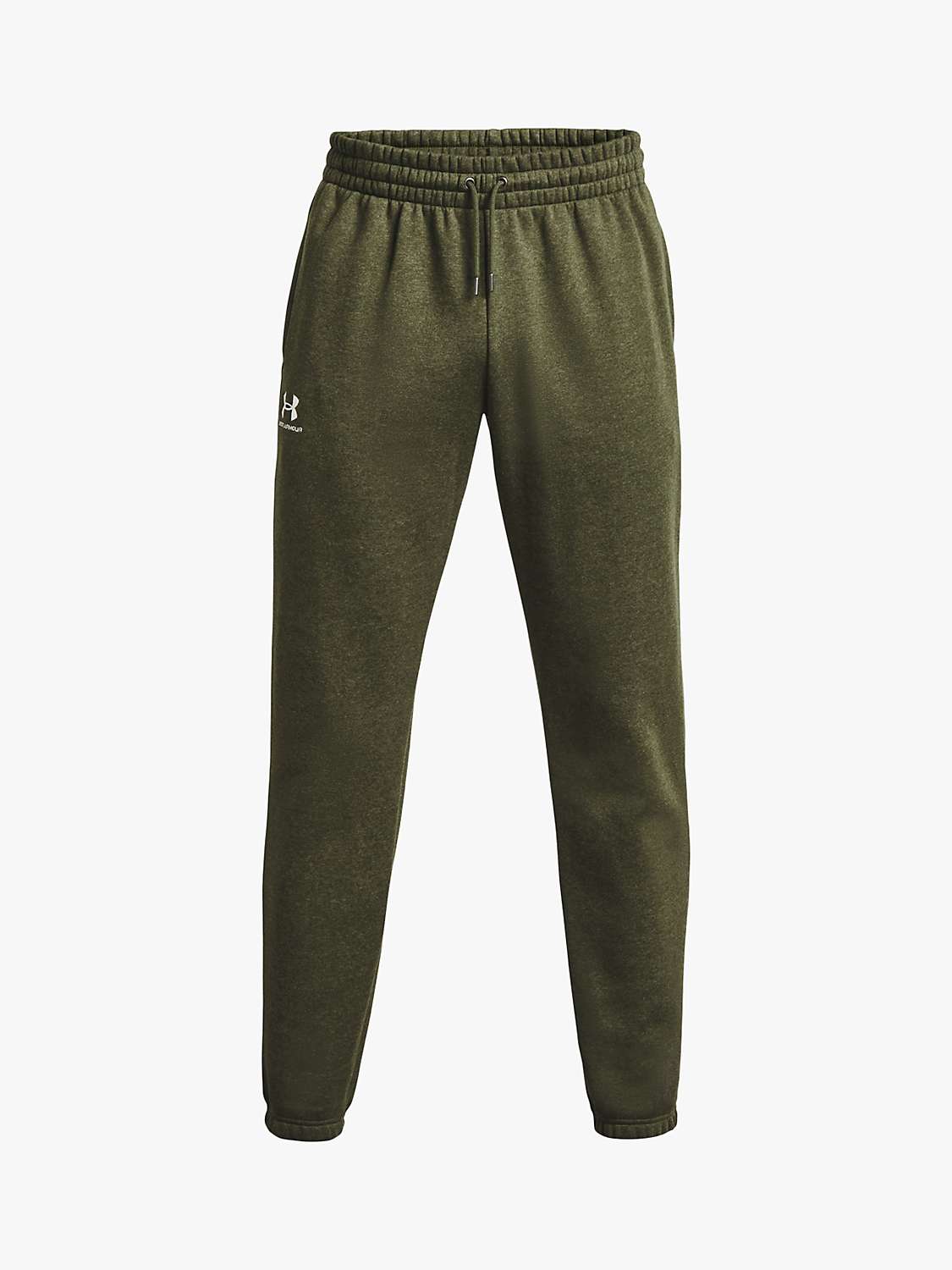 Under Armour Essential Fleece Joggers, Marine Green/White at John Lewis ...