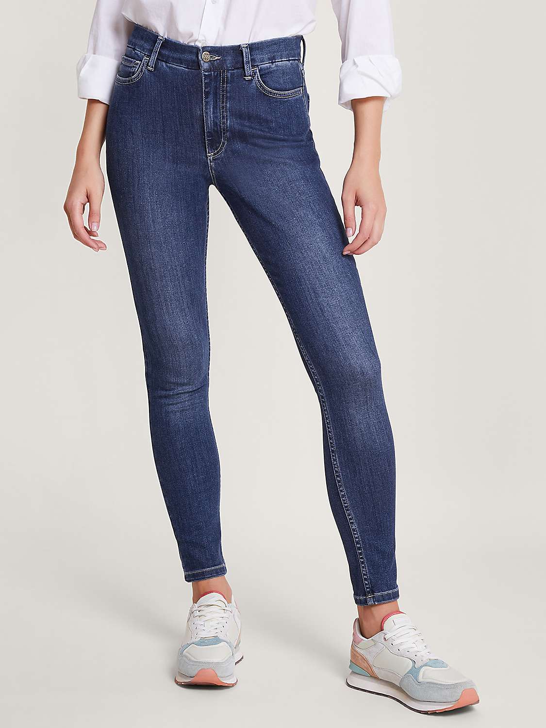 Monsoon Skinny Cropped Jeans, Denim Blue at John Lewis & Partners