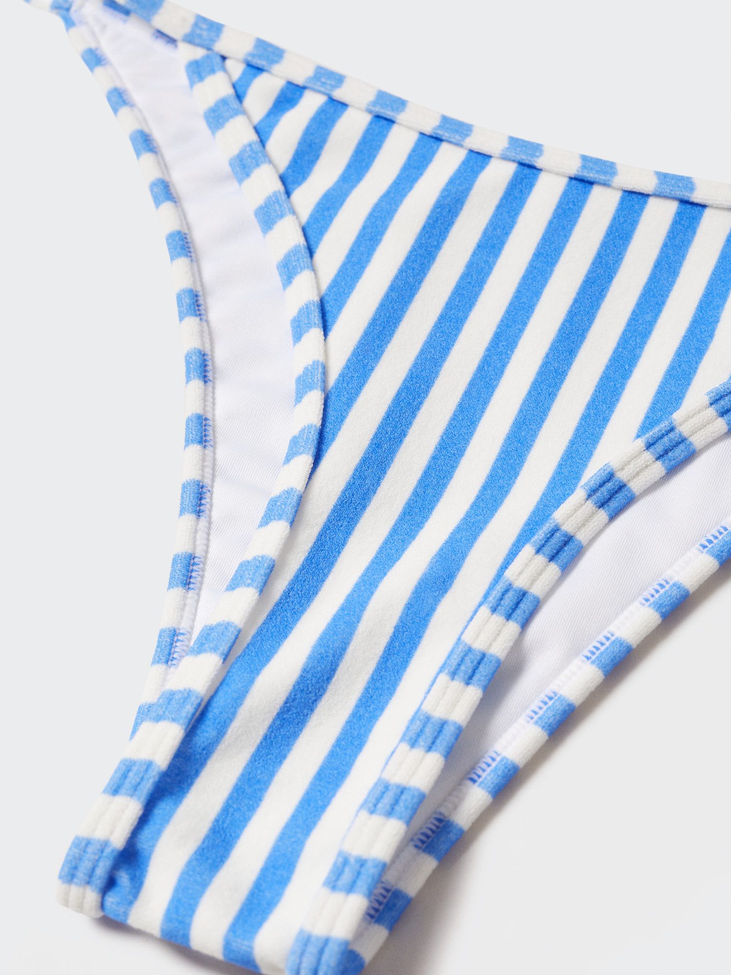 Mango Riga Striped Bikini Bottoms, Blue/White, S