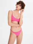 Mango Corina Textured Stripe Bikini Bottoms, Pink