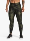 Under Armour HeatGear® No-Slip Waistband Printed Ankle Leggings, Green/Green/Black