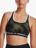 Under Armour Armour® Mid Crossback Printed Sports Bra, Green/White
