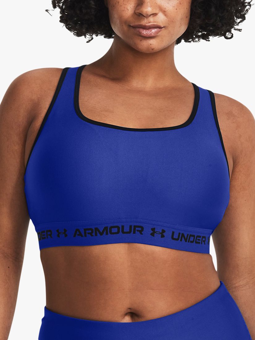 Under Armour Mid Armour Crossback Sports Bra, Grove Green/Black at